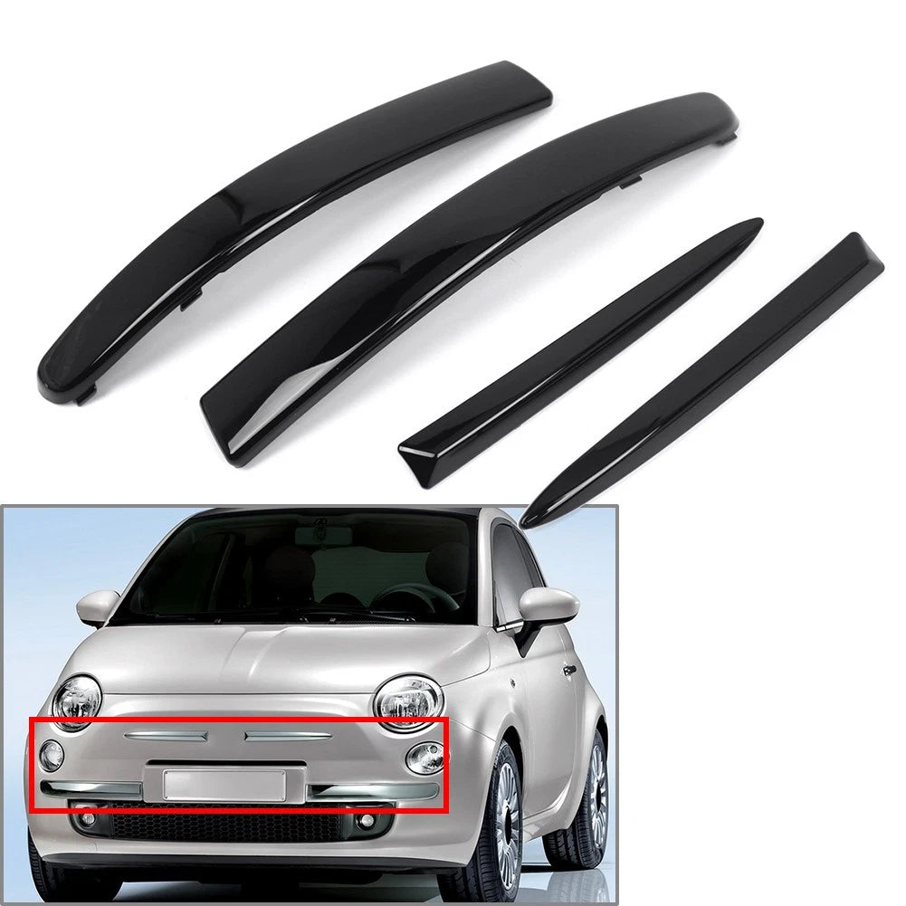 Front Bumper Upper Lower Grille Moulding Trim for Fiat 500 (2007–2015)