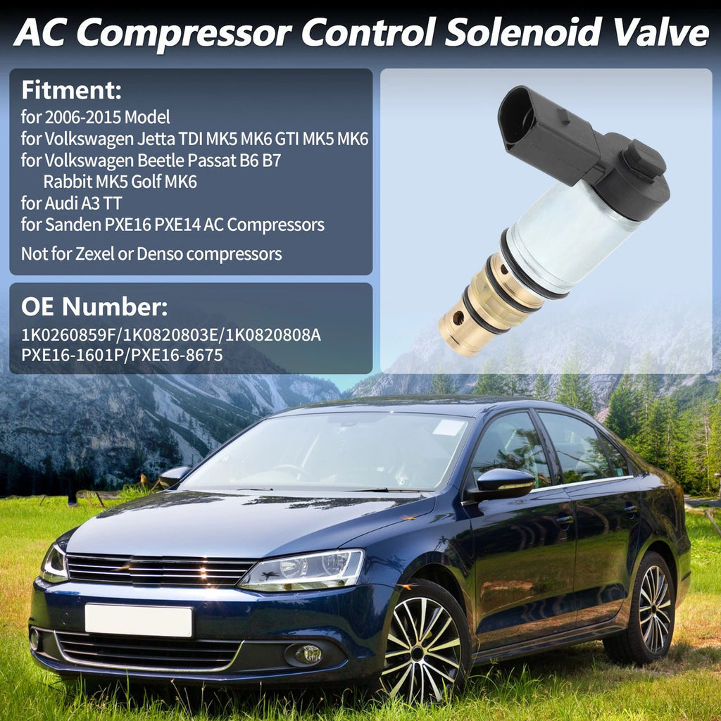 AC Compressor Control Solenoid Valve Replacement for Volkswagen Audi (2011–2018)
