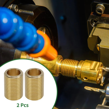 Set of 2 Brass Pipe Fittings 1/2" Male External Wire Harness Connector