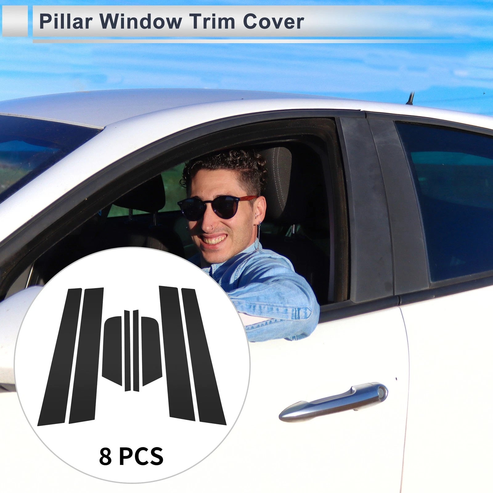 8 Pcs Door Pillar Window Trim Kit for Mazda 3 Axela (2006–2012)