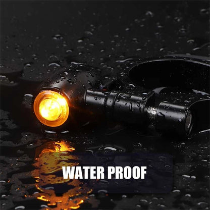 LED Turn Signal Lights for Motorcycle (41mm Fork Clamp, Amber)