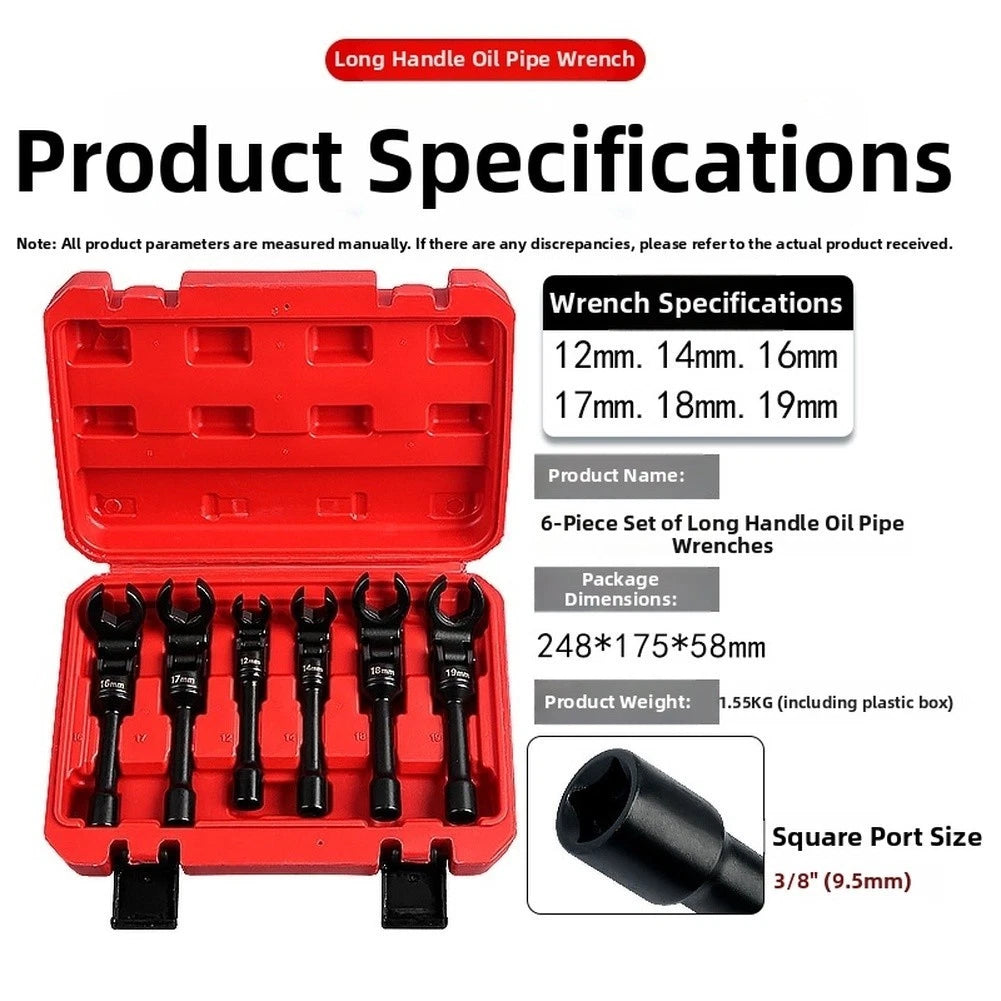 Fuel Line Wrench for Garage Repair - Adjustable Head, Alloy Construction