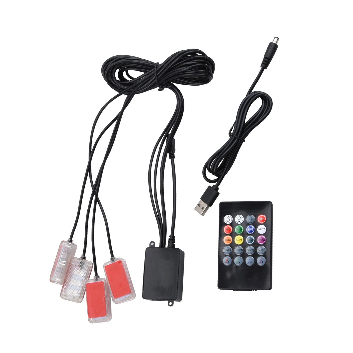 RGB USB Car Interior Ambient LED Lights with APP Control Universal