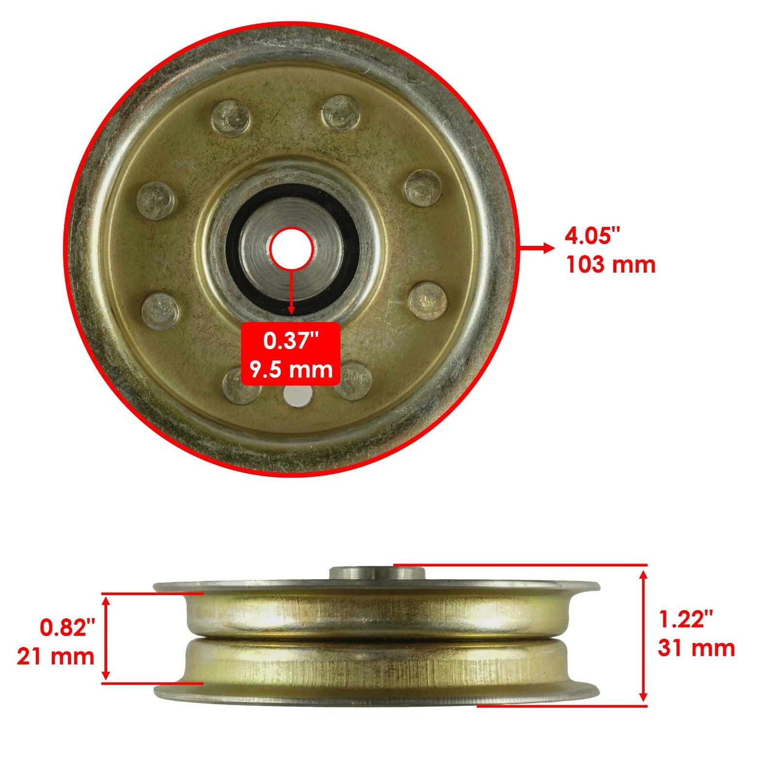 Flat Idler Pulley Replacement for Cub Cadet RZT-S54 54 inch Deck (2015)