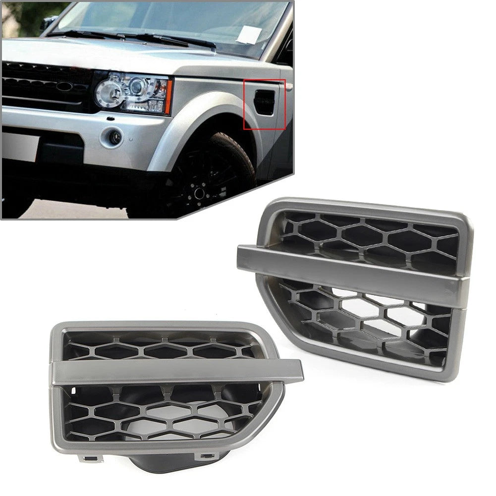 2X Front Grille Air Intake Vent Grill for Land Rover LR4 (2010–2016) Gray