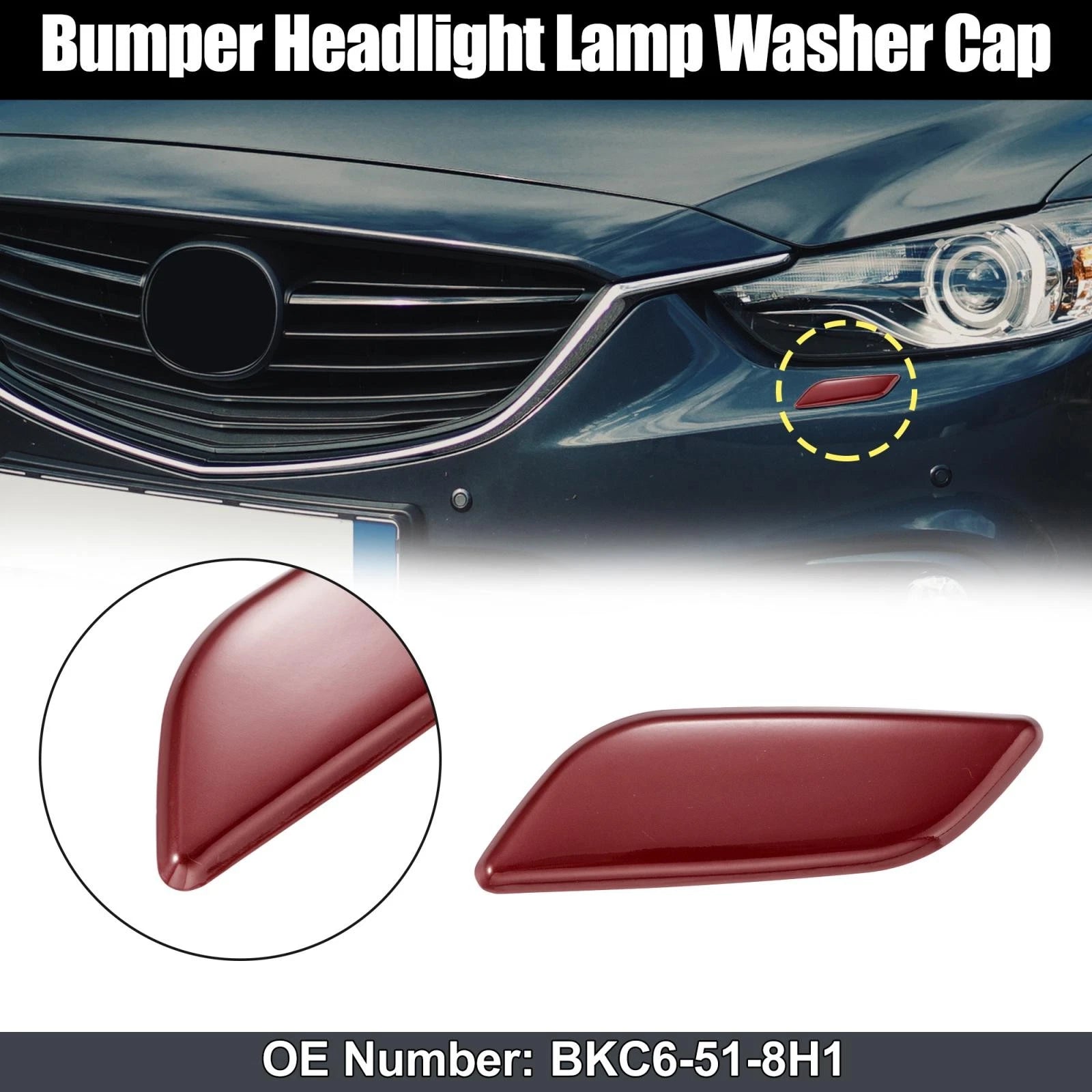 Left Headlight Washer Nozzle Cover for Mazda 3 Axela (2014–2016)