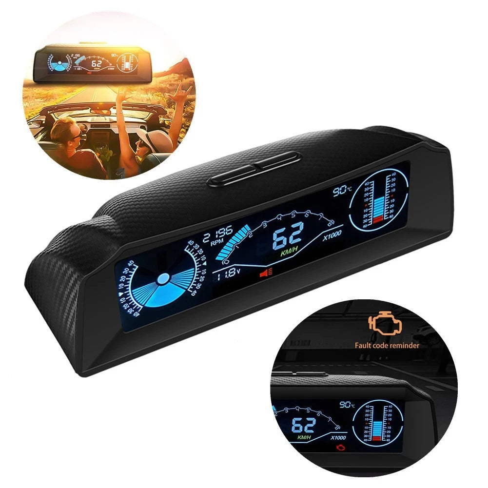OBD2 Multi-functional HUD Gauge Display for