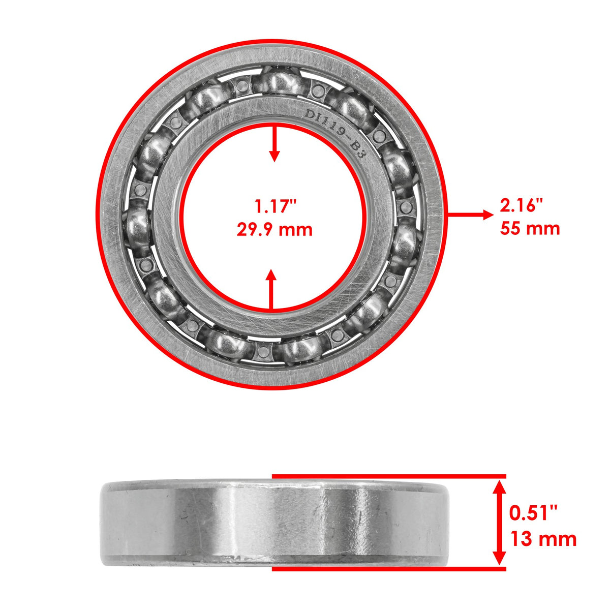 Front Wheel Knuckle Axle Ball Bearings for Kubota RTV-X900 (2008–2020)