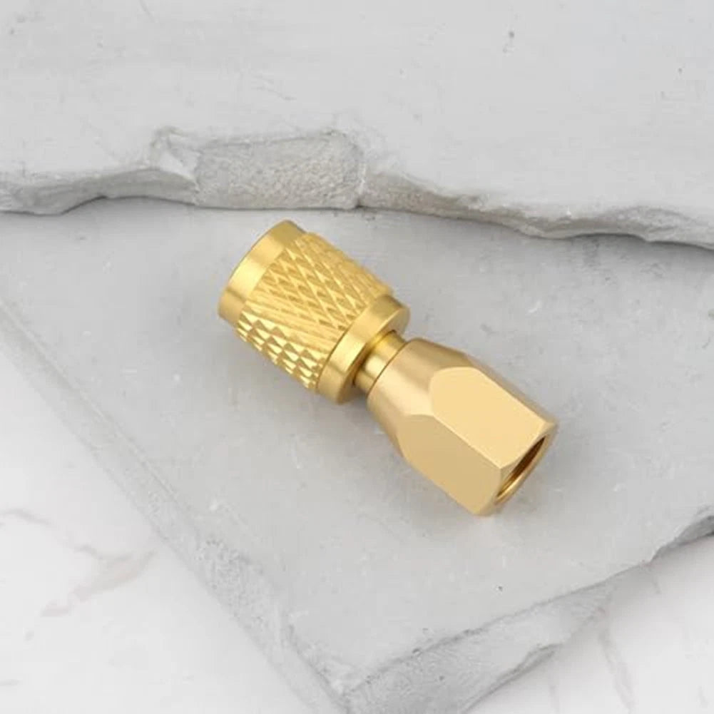 1/4 SAE to 1/8 NPT Quick Connect Brass Fitting for Refrigeration Gauges