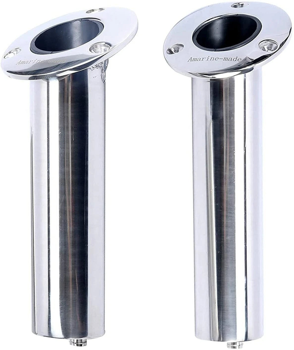 2X Flush Mount Fishing Rod Holder for Amarine Made (30 Degree, 316 Stainless Steel)
