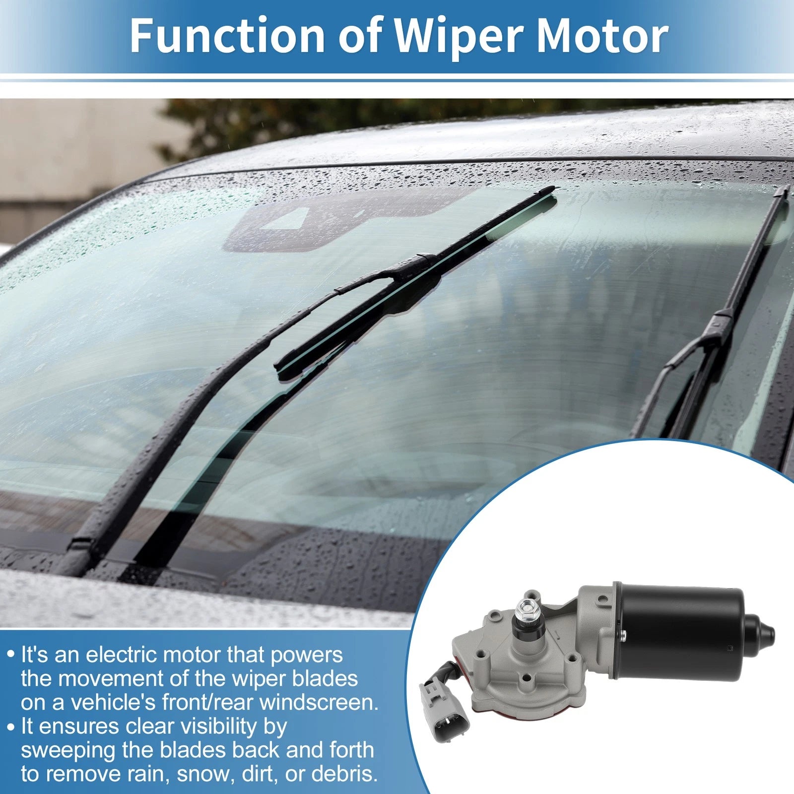 Front Windscreen Wiper Motor Replacement for Toyota Prius (2016–2022) 5 Pin