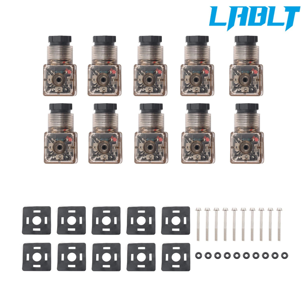 10X Din43650c Junction Socket Light Air Valve Solenoid Plug Connector