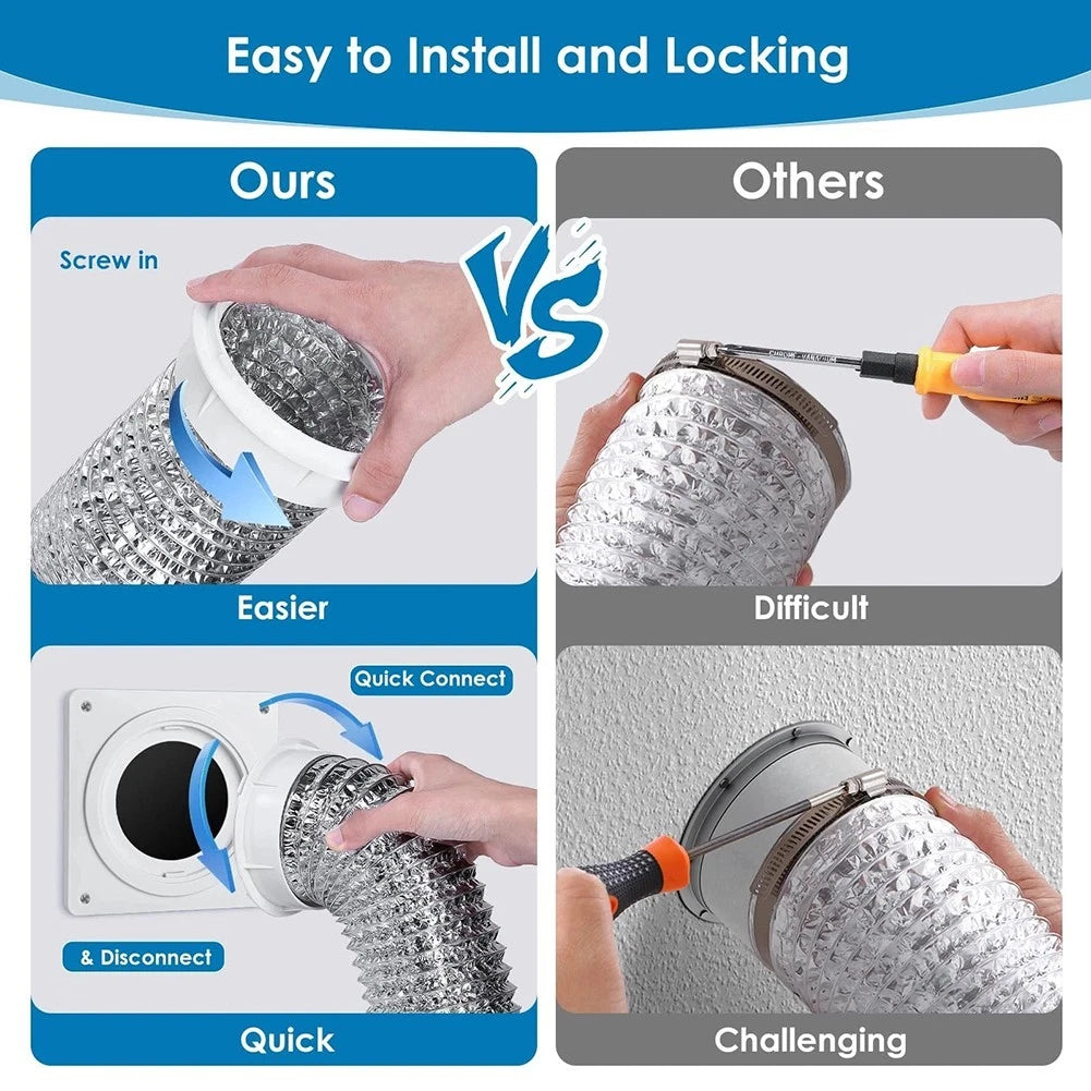 Dryer Vent Connector for Home and Commercial Use (Leak-free Design)