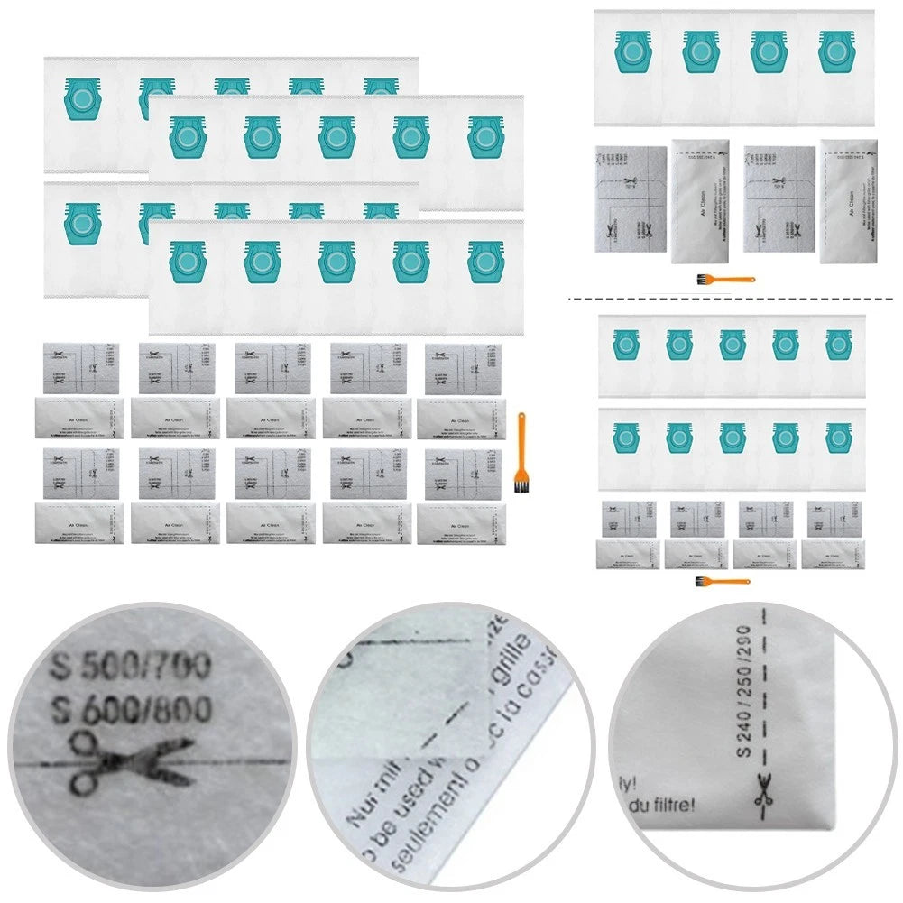 Replacement Vacuum Bags for Miele Pure TU S1 L1 (No Part Numbers)