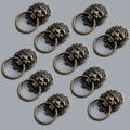 10Pcs Vintage Lion Head Pull Handle Ring Knob for Cabinet Drawer Furniture