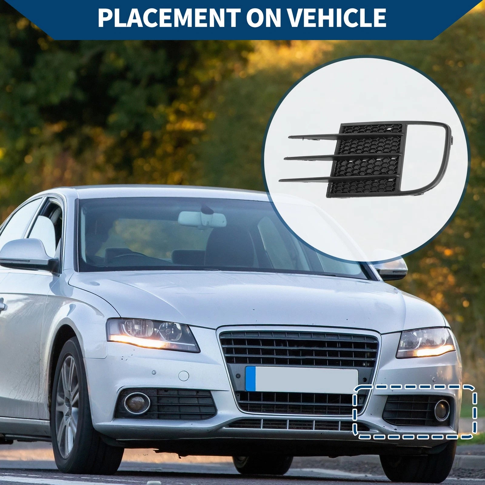Front Left Fog Light Grill Replacement for Volkswagen GTI (2010–2014)