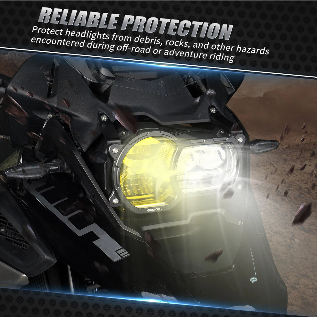 Headlight Protector for BMW R1250GS (2020–2023) - Clear/Yellow PC Boards