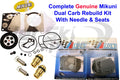 Mikuni Dual Carburetor Rebuild Kit & Needle/Seat for Yamaha GP XL XLT 800 (1998–2001)