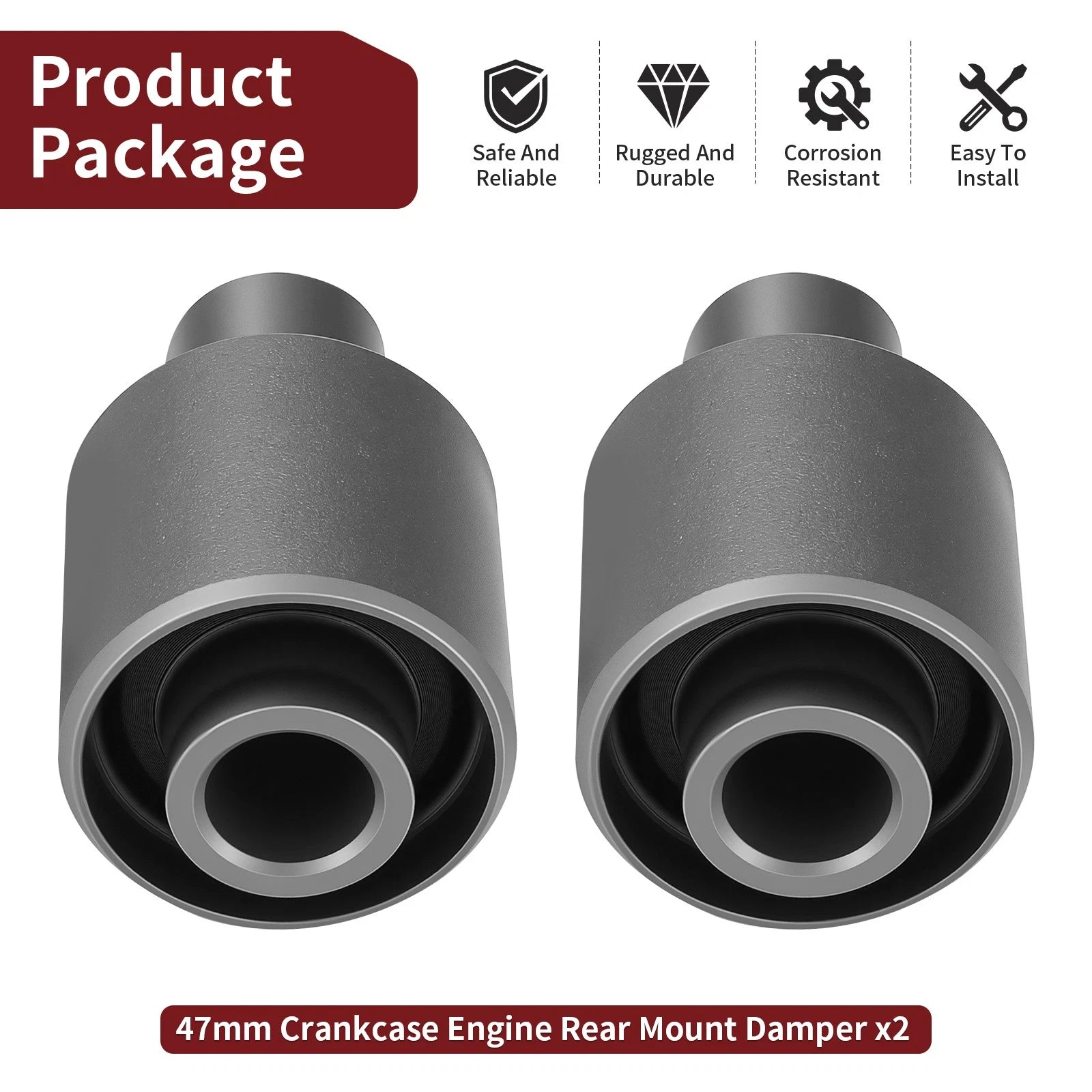 Crankcase Engine Rear Mount Damper for Yamaha RZ350 (1984–1985), Banshee 350 (1987–2006)