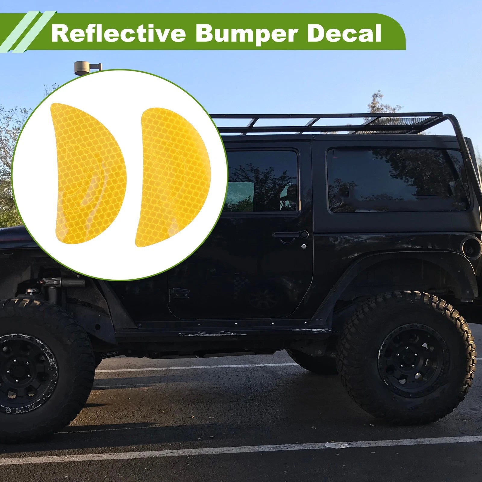 Reflective Bumper Decal for Universal Vehicles (Fluorescent Yellow)