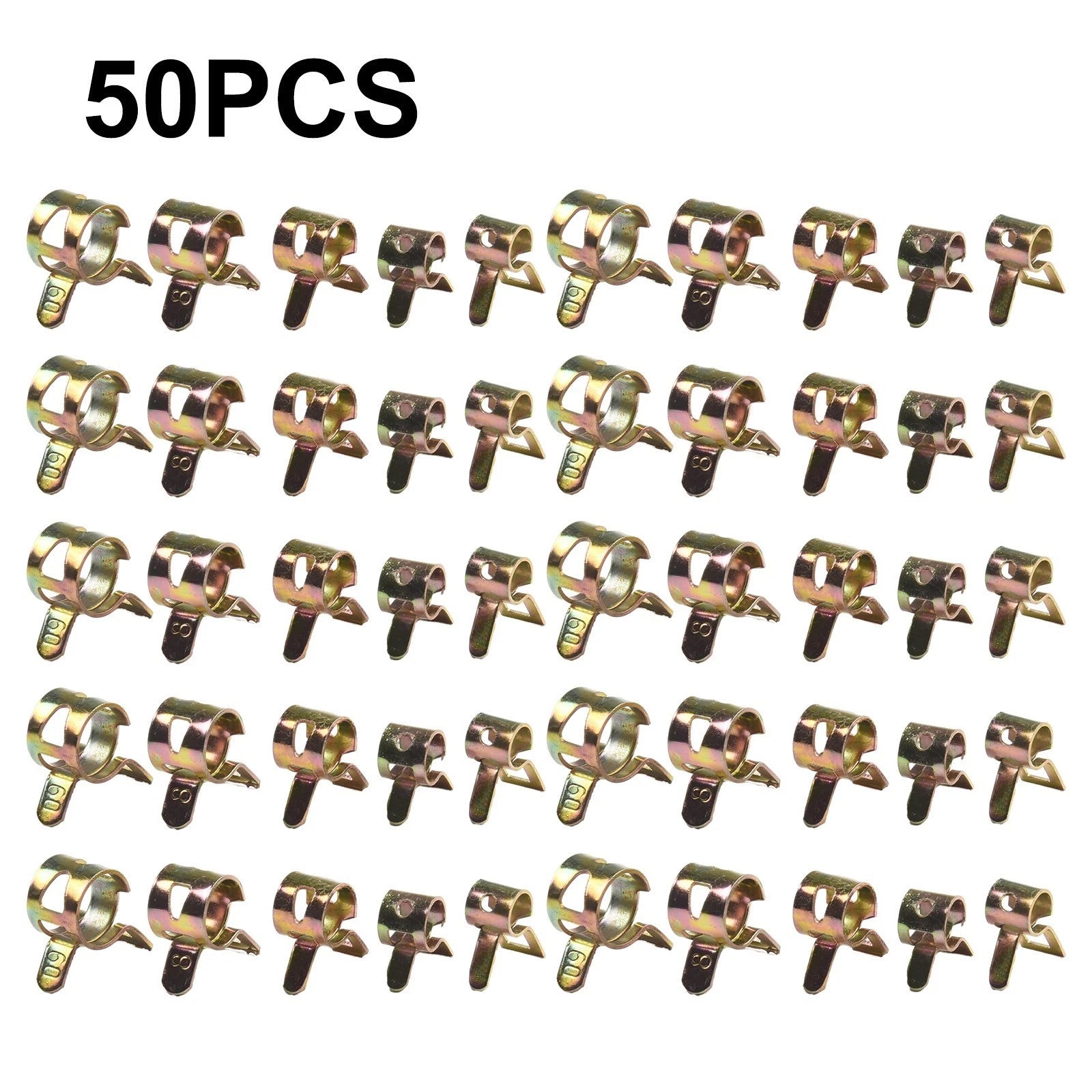 50pcs Fastener Spring Clips for Fuel Water Line Hose Pipe (Universal)