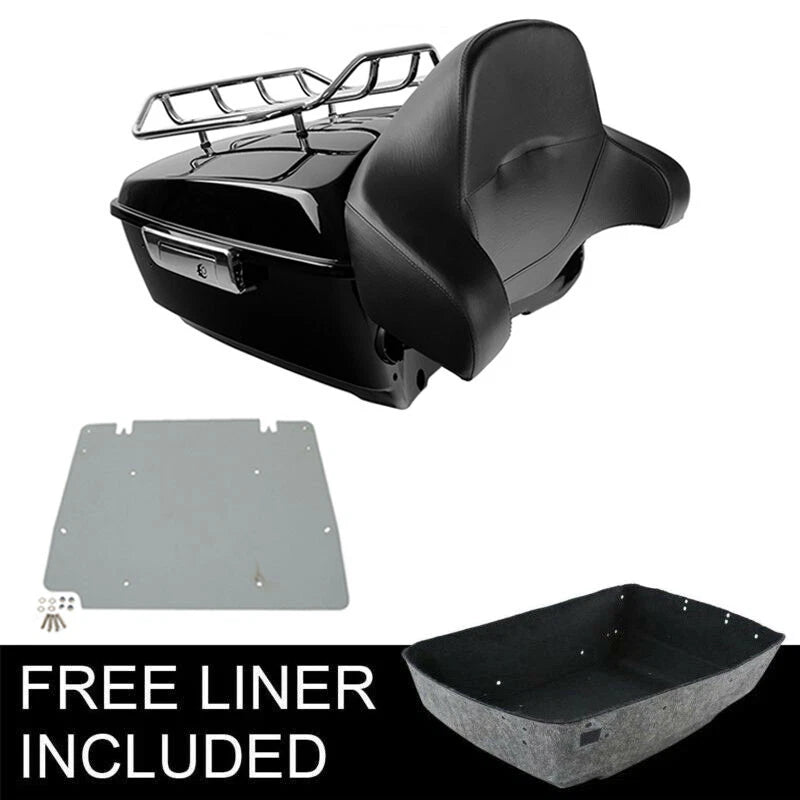 King Trunk Chrome Rack Mount Plate for Harley Touring Street Glide (2014–2026)