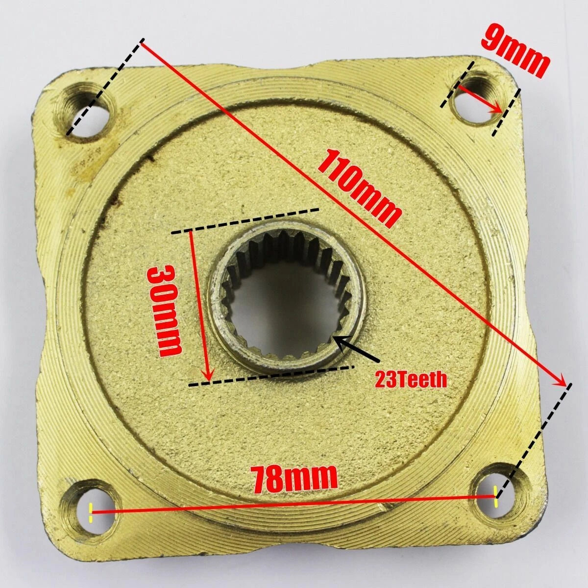 2X 23 Tooth Spline 4 Stud Rear Axle Hub for 150 250cc Quad ATV