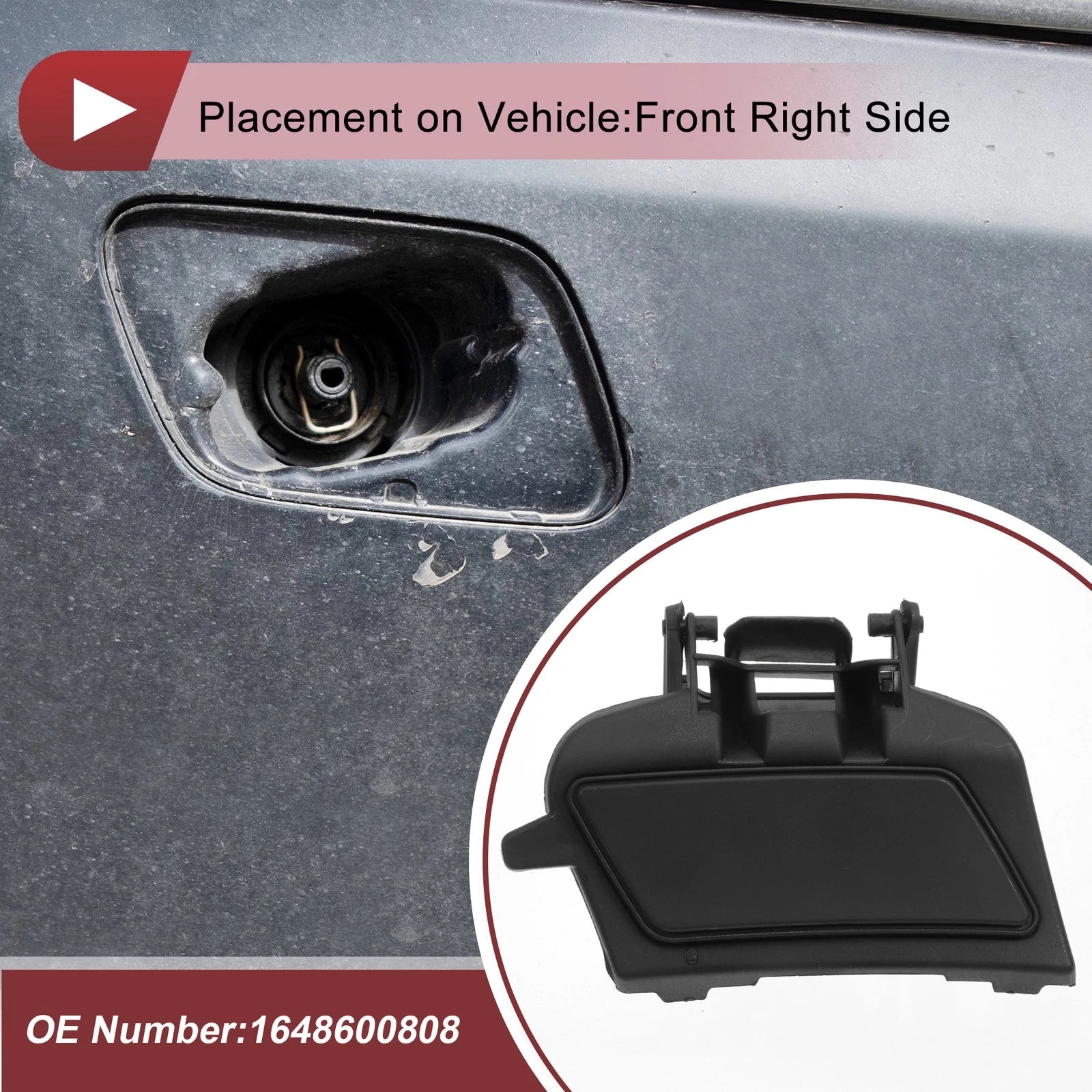 Front Right Washer Nozzle Cover Cap for Mercedes-Benz ML350 (2003–2005) Unpainted