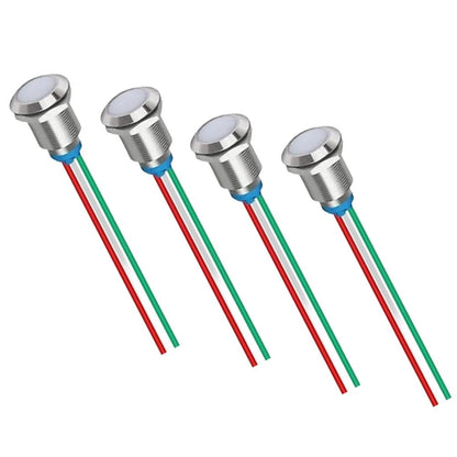 4PCS 12mm Dual-Color Red Green LED Indicator Light for Panel Mount (12V 24V)