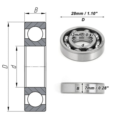 Deep Groove Ball Bearing 12x28x7mm for Scooter Skateboard (2010–2023)