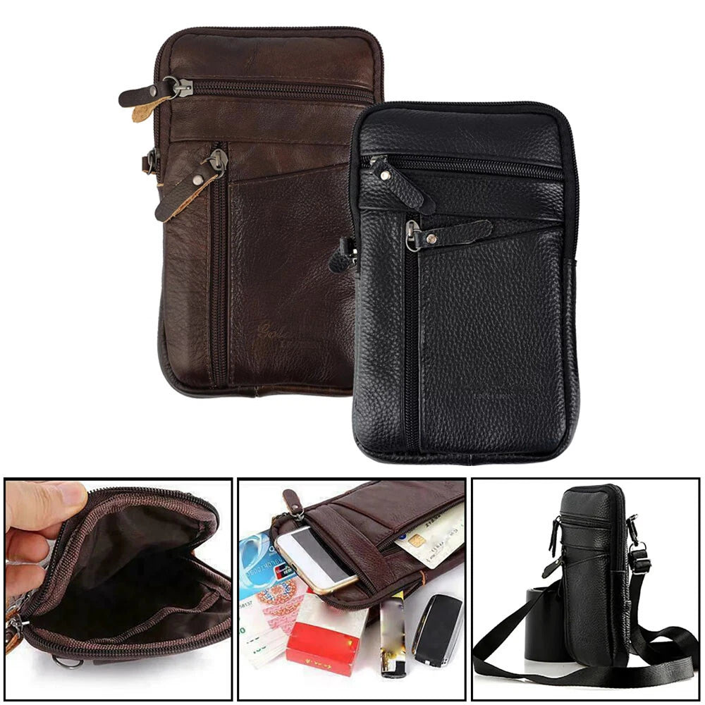 Leather Waist Bag Sling Backpack Crossbody Chest Bag