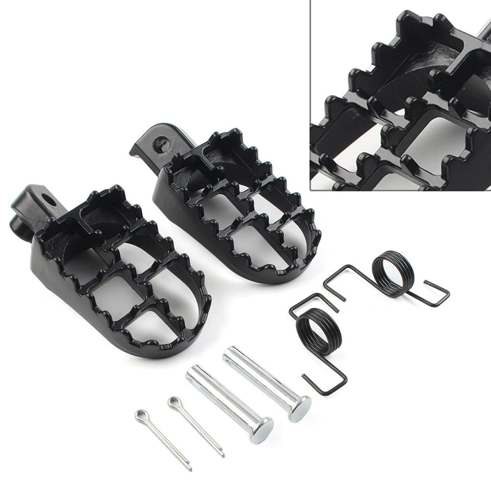 2X CNC Universal Motorcycle Wide Foot Pegs Rear Set Pedals