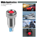 5 Pcs 8mm LED Indicator Light for Car Interior (Waterproof, Red)
