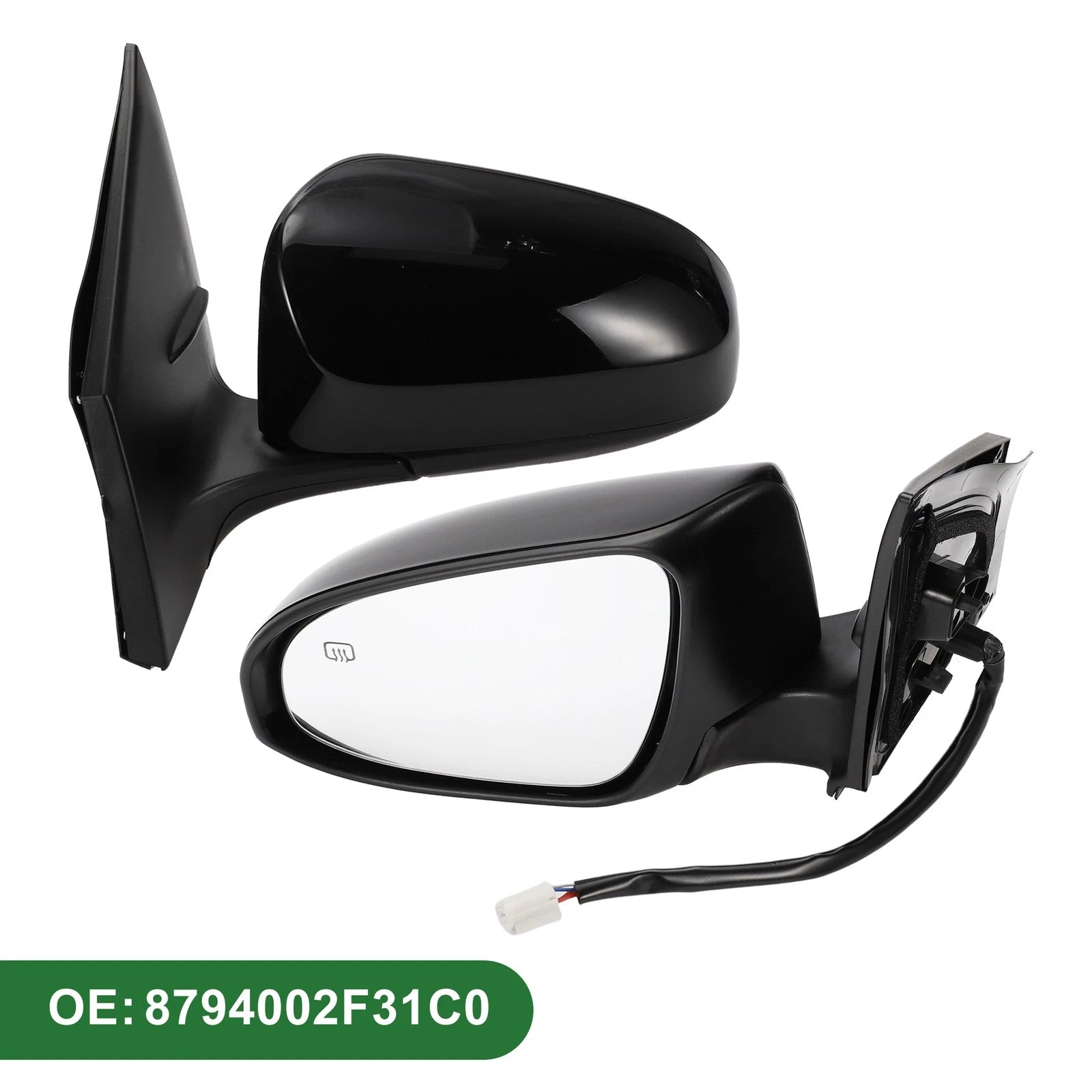 Left Door Mirror Replacement Manual Folding Gloss Black for Toyota Corolla (2014–2019)