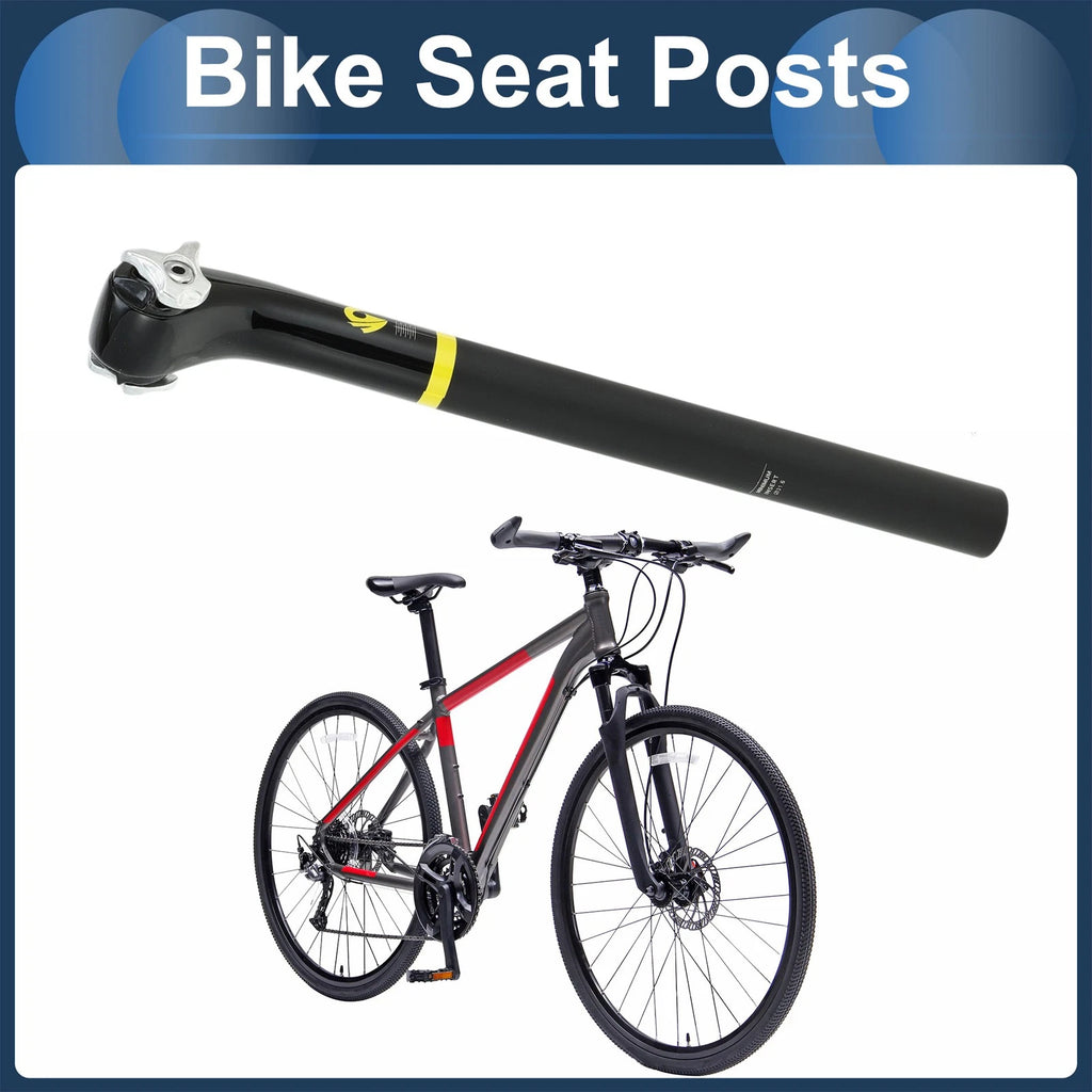 Bike Seat Post 31.6x400mm 20 Degree Offset Gloss Black for Yellow Frame