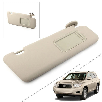 Right Side Sun Visor for Toyota Highlander (2008–2013) W/ Vanity Light Beige