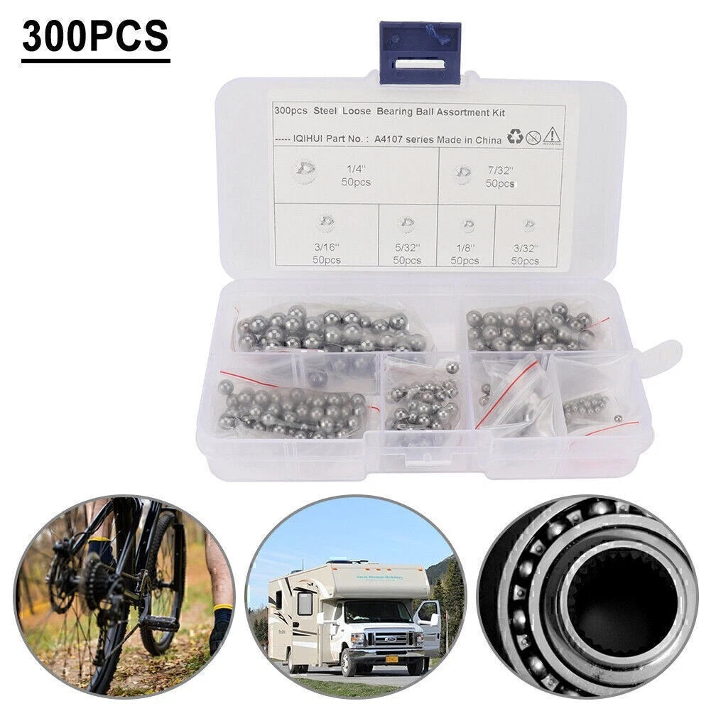 300x Assorted Loose Bicycle Bearing Ball 1/8" 3/32" 5/32" 3/16" 7/32" 1/4" etc.