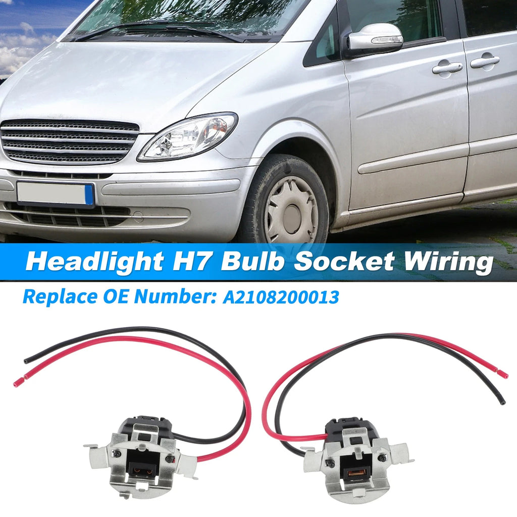 Headlight Bulb Socket H7 Replacement 2PCS for Mercedes E Class W210 (1995–2003)
