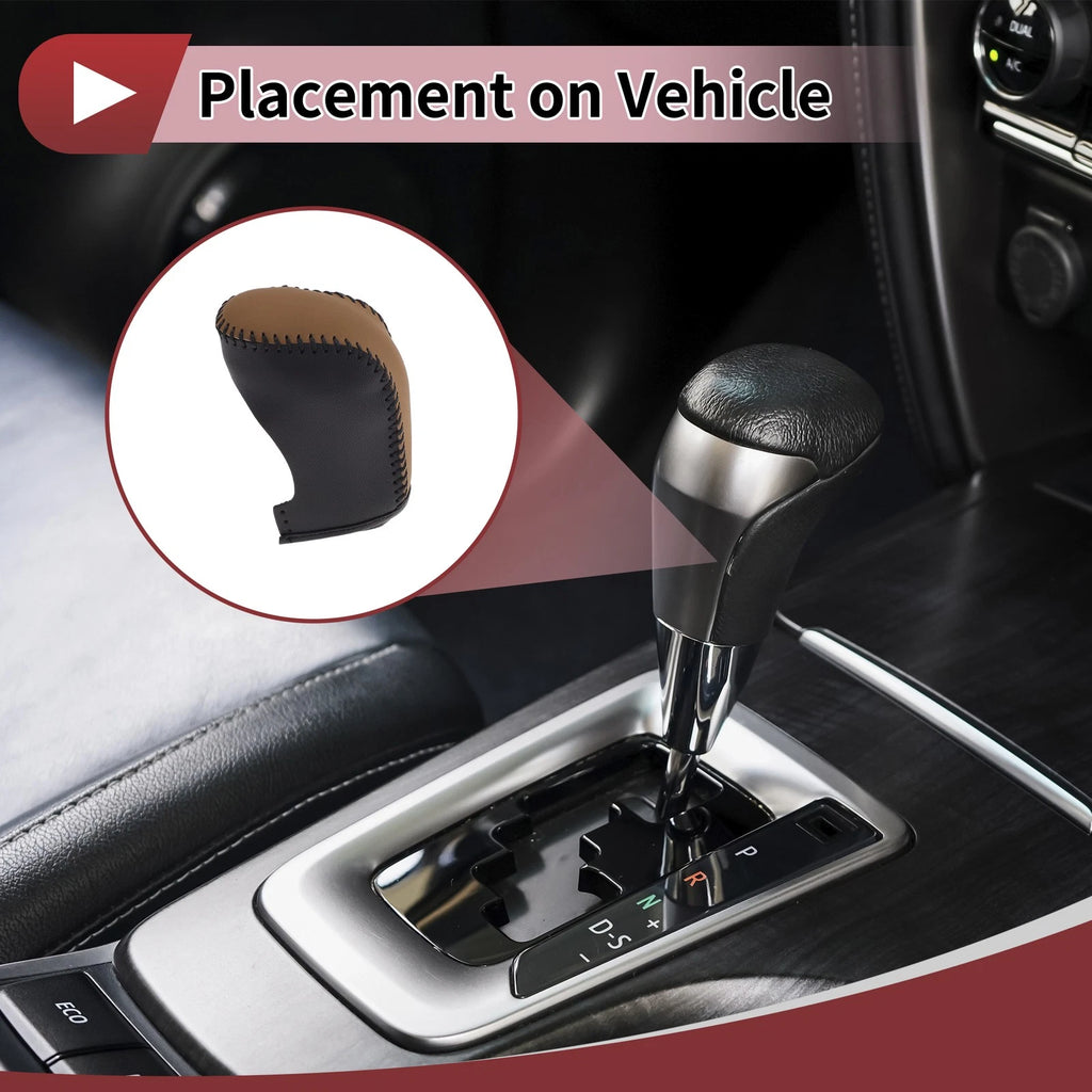 Gear Shift Knob Cover Replacement for Hyundai Sonata (2011–2014) Faux Leather
