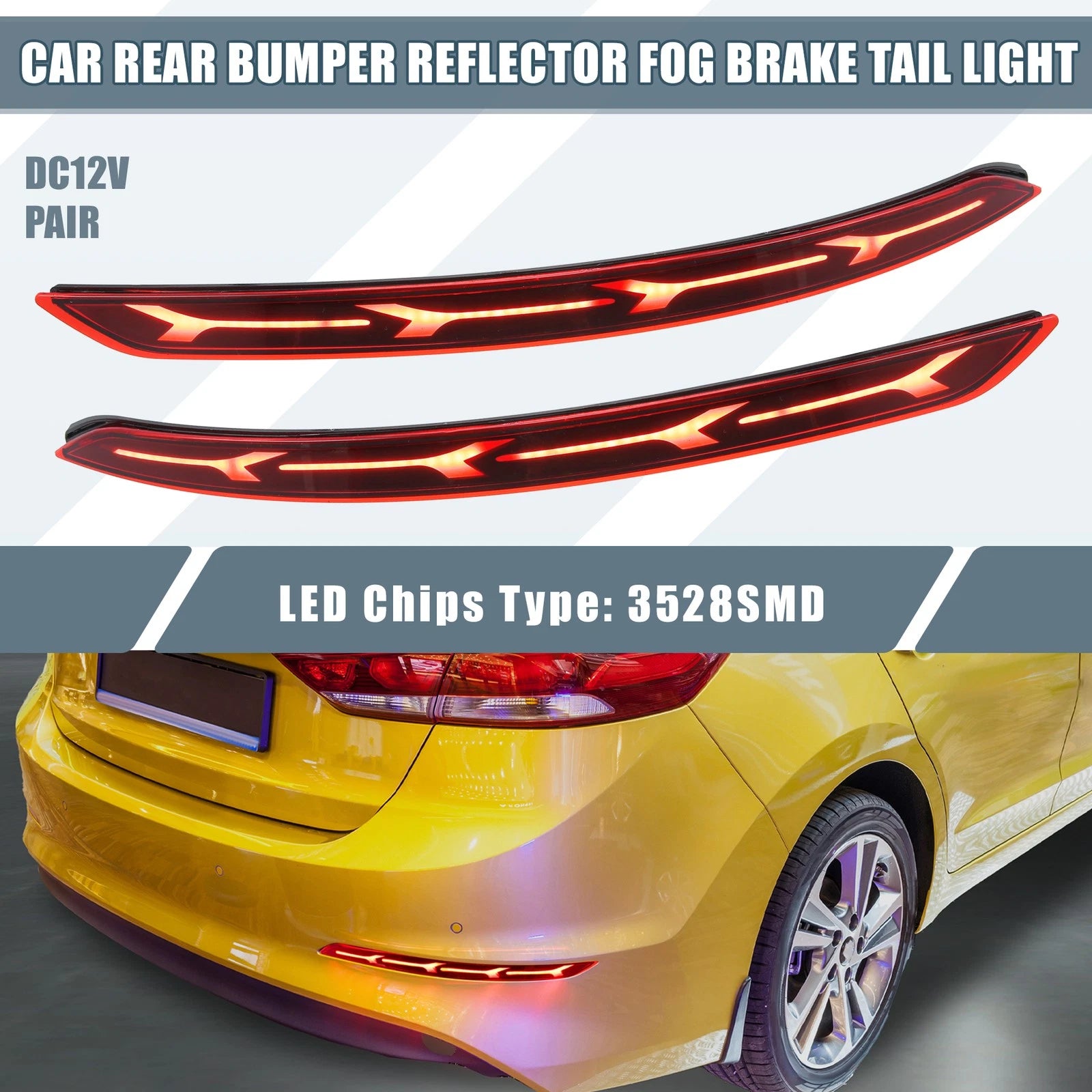 Rear Bumper Reflector LED Tail Light for Hyundai Elantra 2017–2020