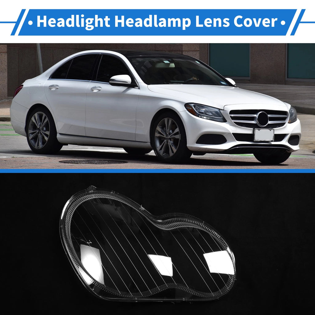 Headlight Lens Cover Front Right Replacement for Mercedes-Benz C-Class (2001–2017)