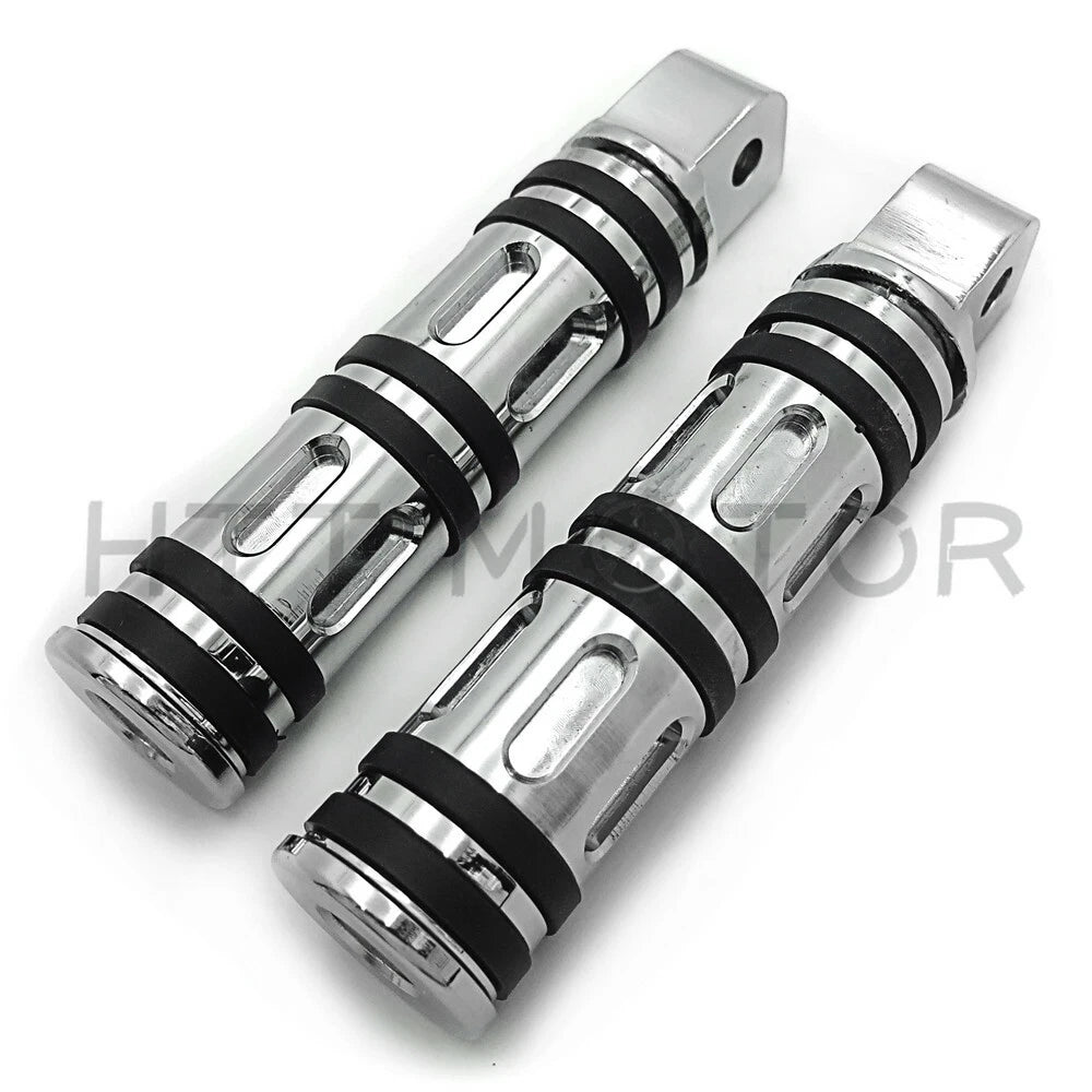 Chrome Edge Cut Footpegs for Harley Softail Slim FLSL Breakout (2018–2023)