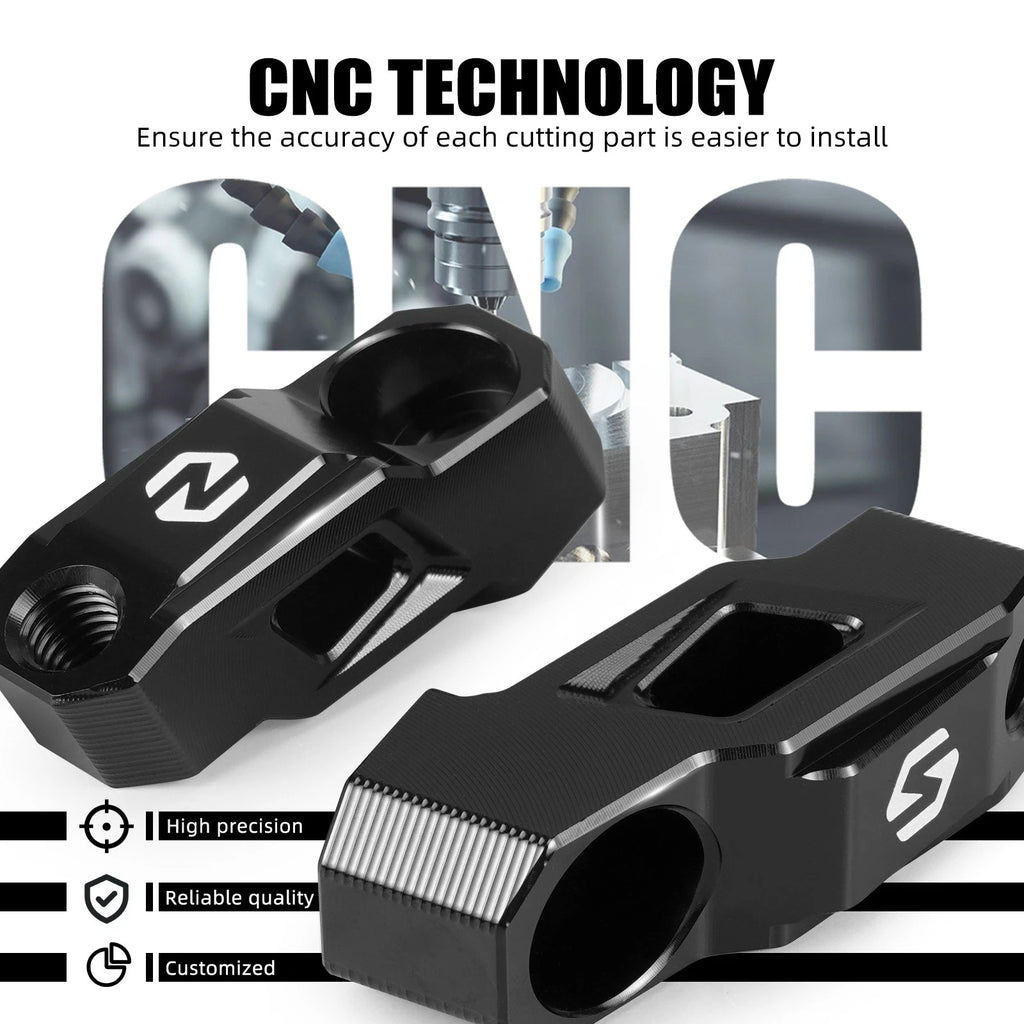 Rear View Mirror Mount Risers for BMW R1250GS (2019–2023)