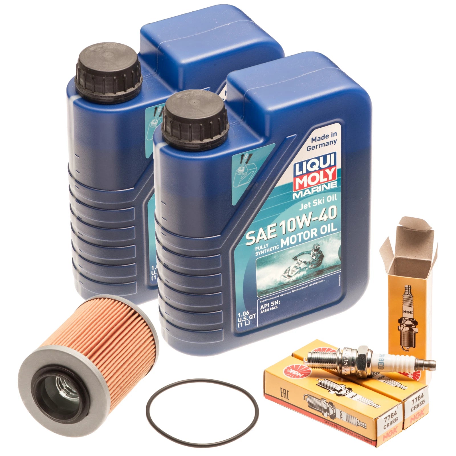Oil Change Service Kit with Filter & NGK Plugs for SeaDoo Spark (2009–2023)