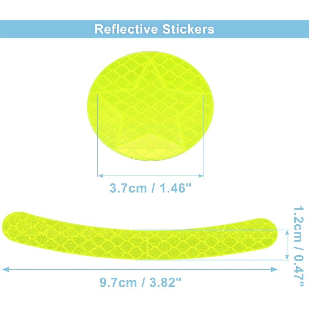 Reflective Stickers 8 Pack for Helmet Bike Motorcycle Car Fluorescent Yellow