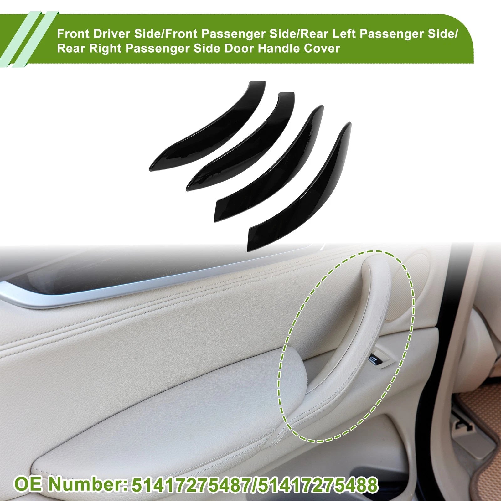 Door Panel Handle Pull Trim Cover Replacement for BMW 3 Series F30 (2013–2018)