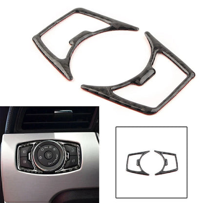 Carbon Fiber Car Headlight Switch Cover Frame Trim For Ford Mustang 2015-2019 cl
