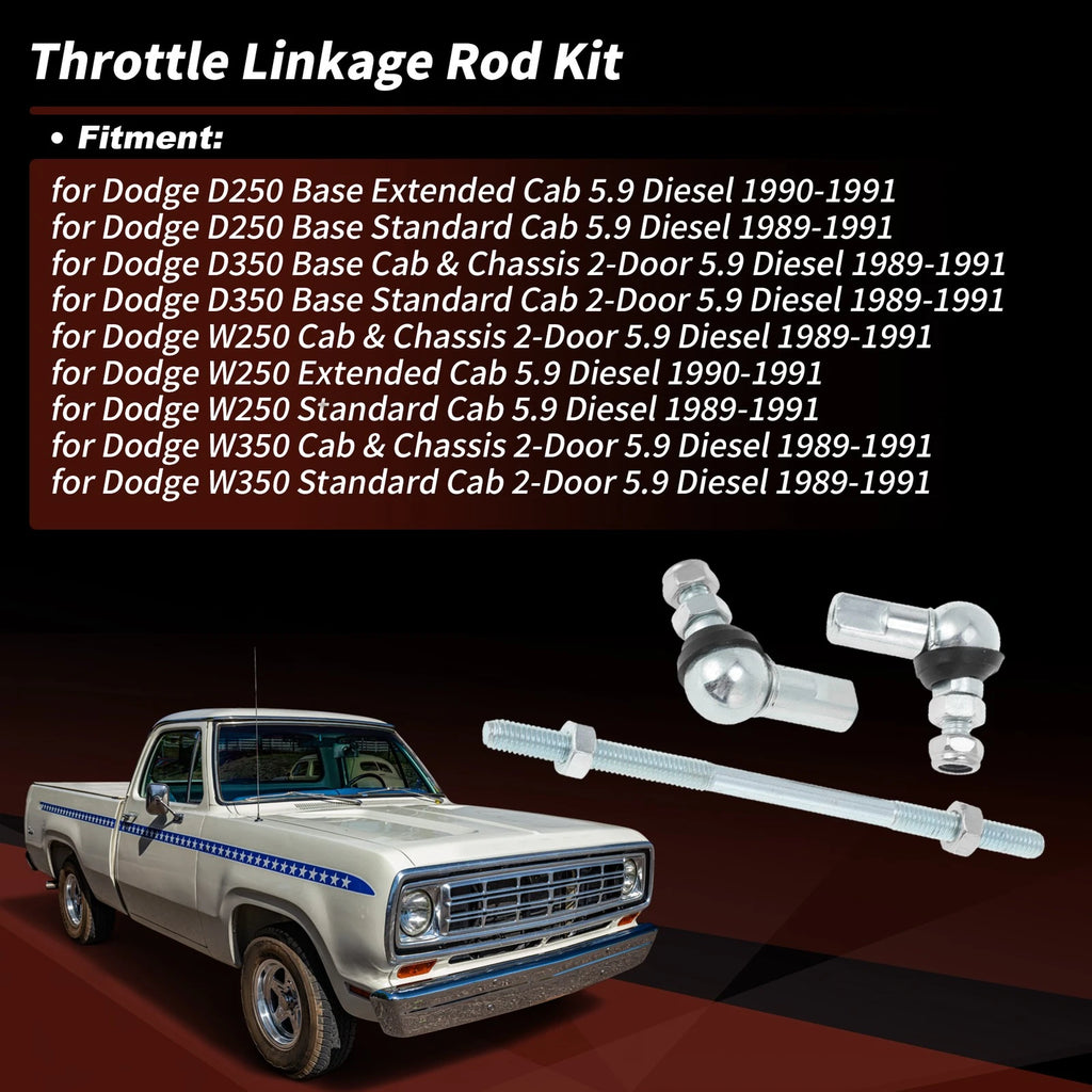 Throttle Linkage Rod Replacement for Dodge D250 D350 (1989–1991)