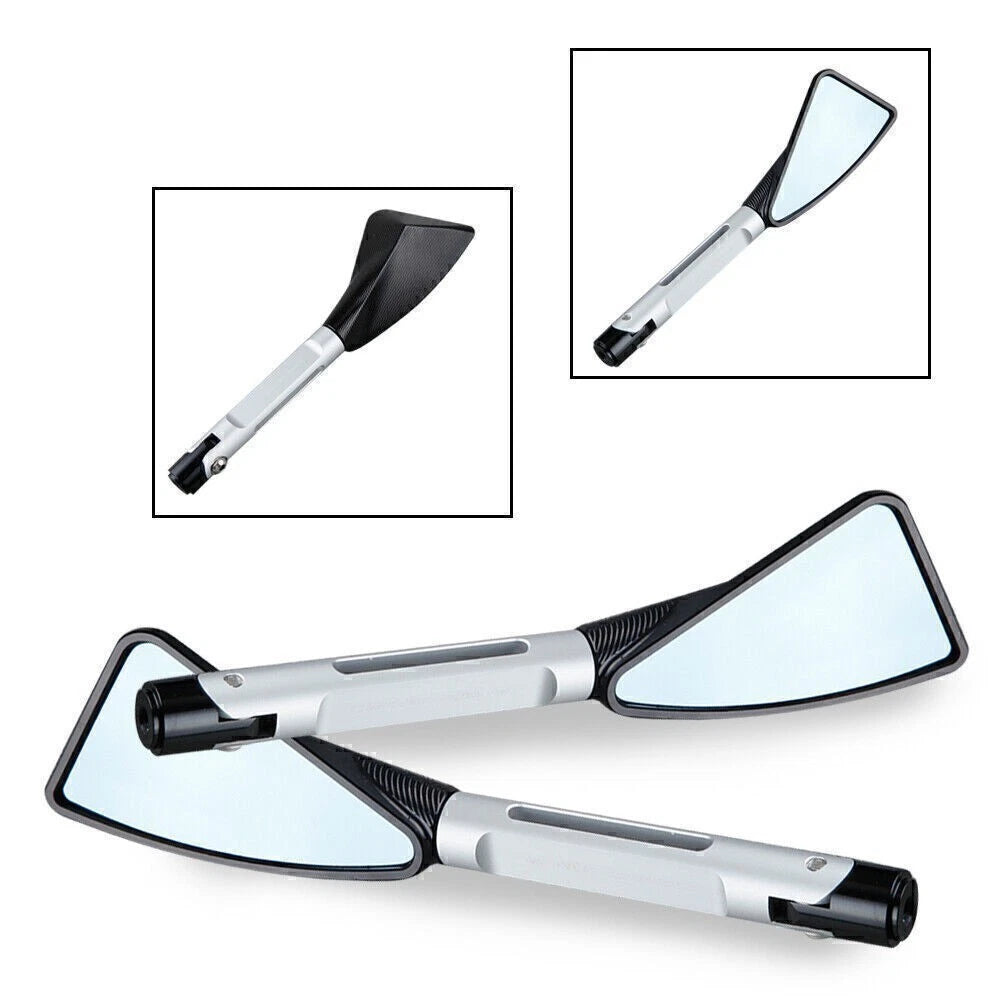 2X CNC Rear View Side Mirrors for Yamaha R6 (1999–2003) & R1 (2000–2001) Silver