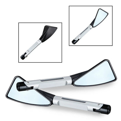 2X CNC Rear View Side Mirrors for Yamaha R6 (1999–2003) & R1 (2000–2001) Silver